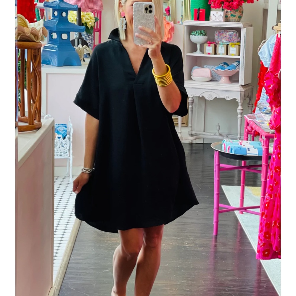 Downtown Girl Boutique Black collared dress - NWT